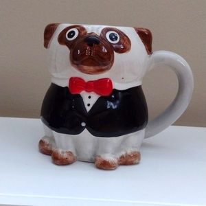 Mug Dog in Suit with Red Bow  Rare NWT